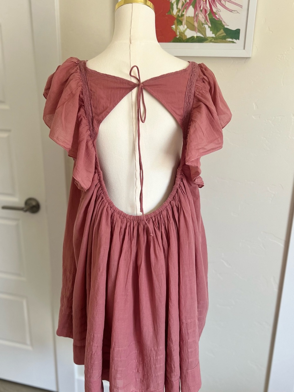 Free People Dusty Rose Ruffled Babydoll Dress🌷 - Picture 2 of 4